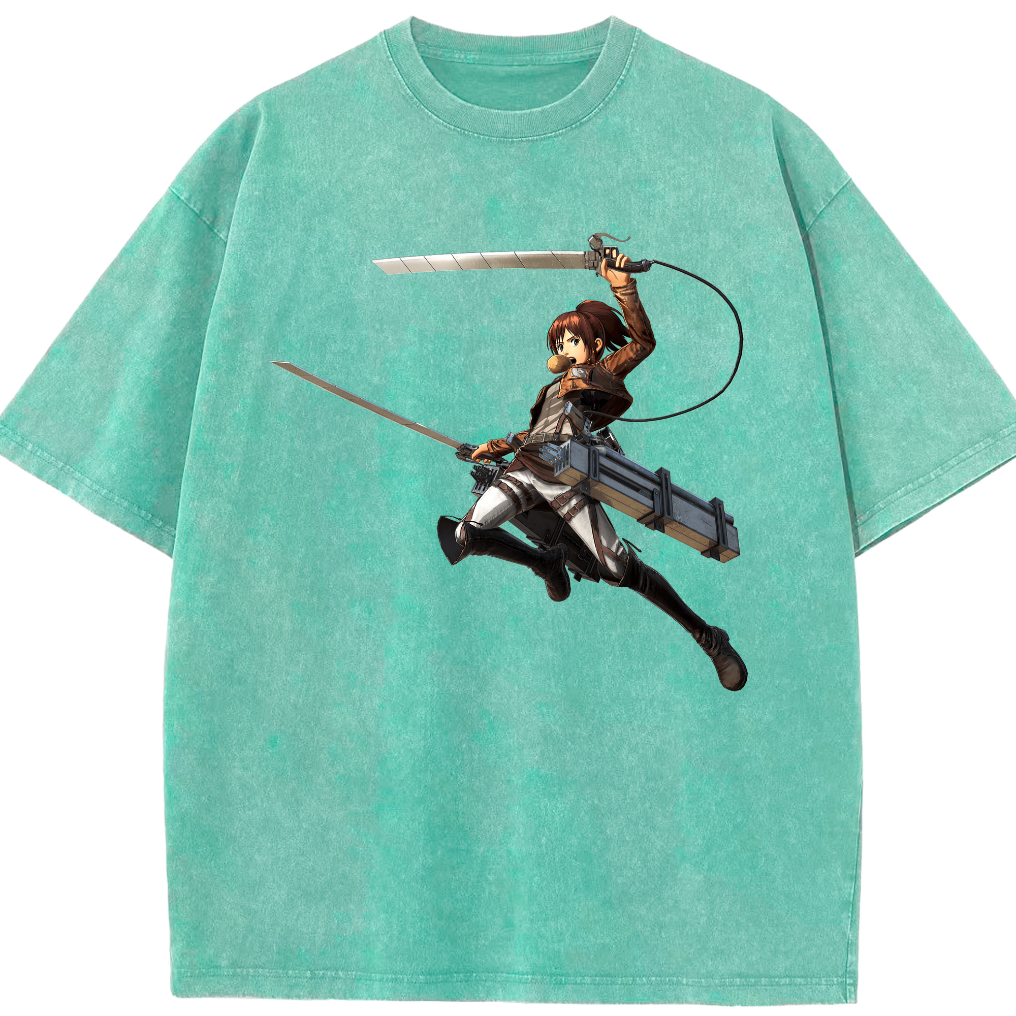 （画像用） 進撃の巨人 サシャ·ブラウス Attack on Titan Sasha Blaus 綿100% ヴィンテージ風 半袖Tシャツ（フロントプリント）